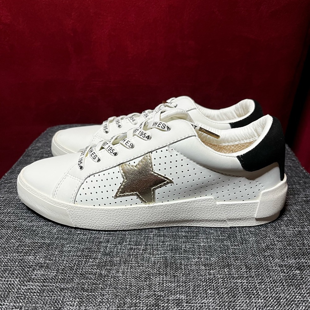 Vintage Havana White and Gold Star Sneakers